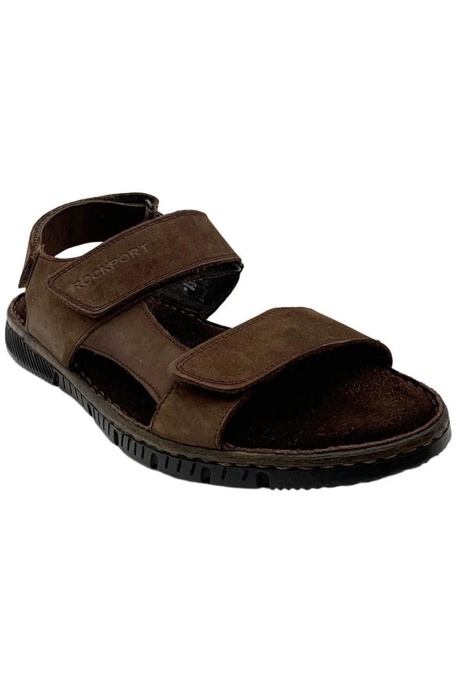 Rockport Men's Jett Strappy Suede Sandals Dark Brown - Medium